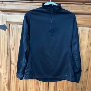 REI Pullover‎ Top 3/4 Zip Black Mock Neck Size Large